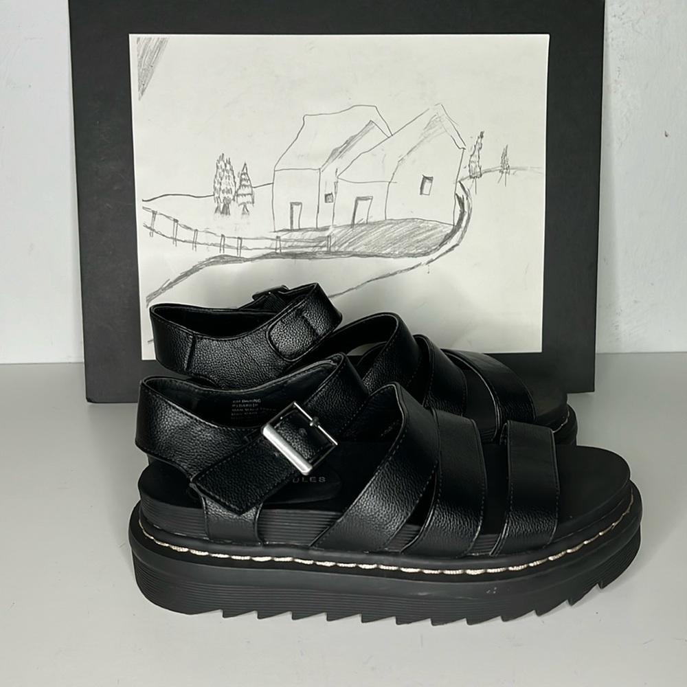 Sincerely Jules Model Daring Black Chunky Platform Sandals Women's Size 6 M - Picture 3 of 16
